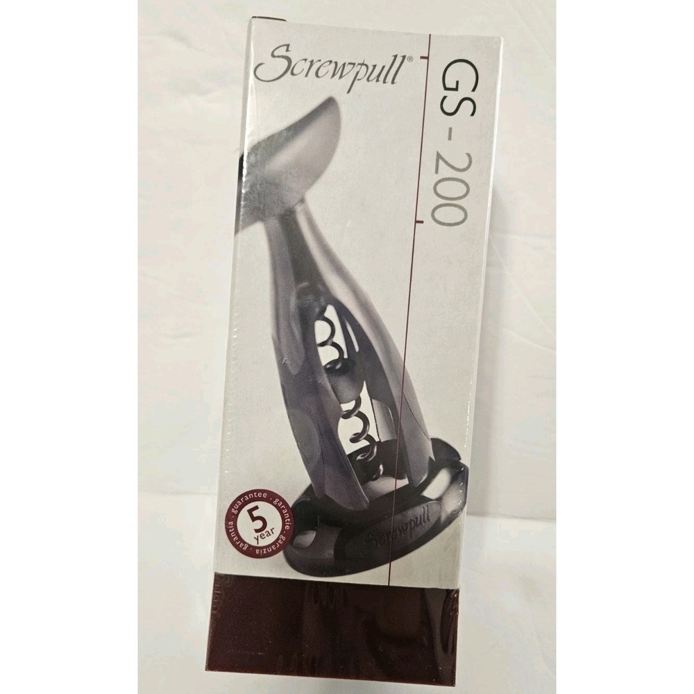 Screwpull GS-200 Table Wine Opener Corkscrew w/ Stand Silver Dark Brown NOS Seal